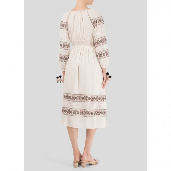 LoveShackFancy Isla Embroidered Midi Dress