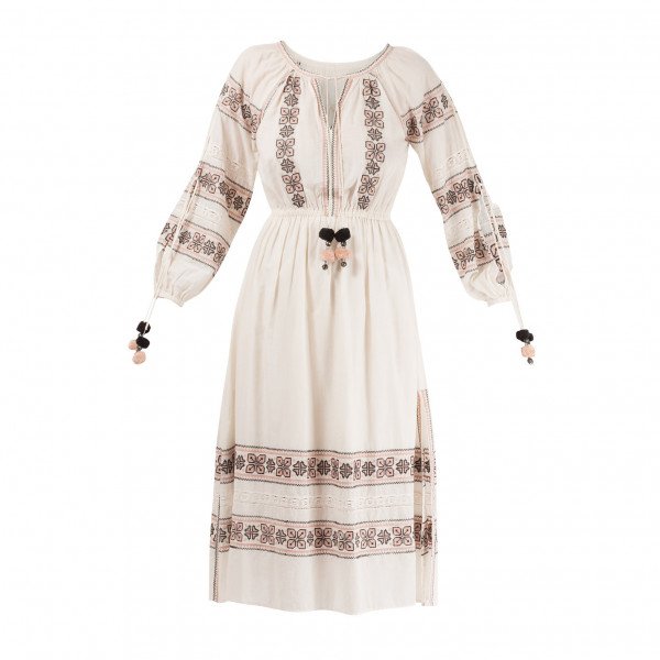 LoveShackFancy Isla Embroidered Midi Dress