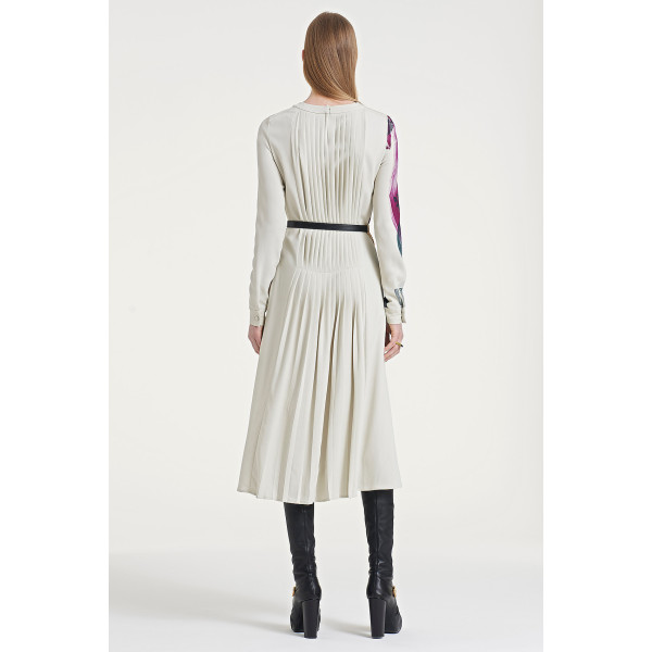 PORTS 1961 Le Cyrano Back Pleated Long Robe Dress