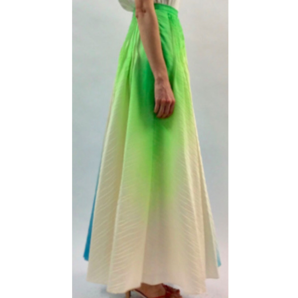 Roksanda ROKSANDA PF19 AMBRA blue green and white full lenght skirt