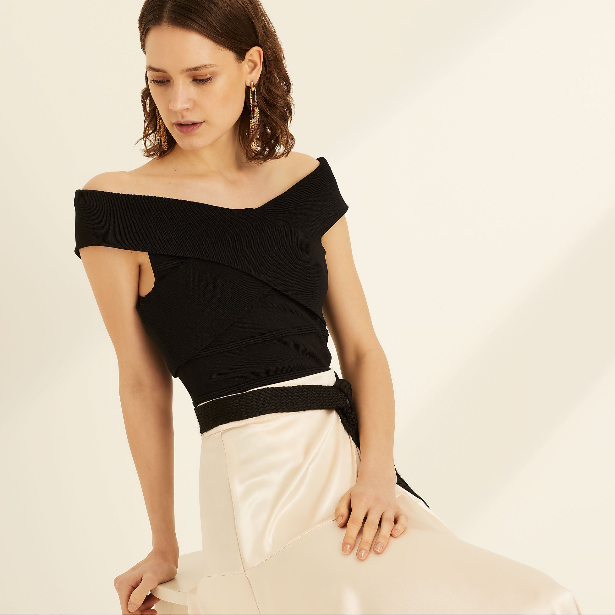 Amanda Wakeley Off The Shoulder Knit Top