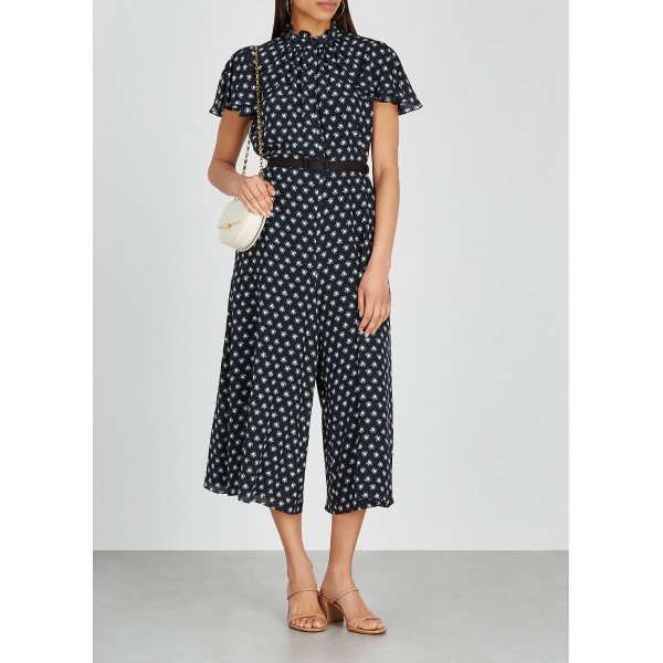 Erdem Ellamay Printed Silk Jumpsuit