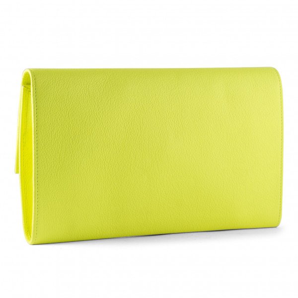 Jimmy Choo Neon Textured Leather Clutch