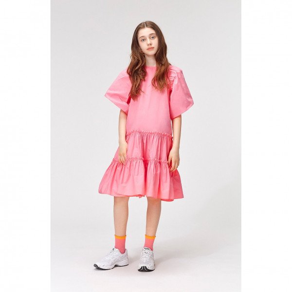 Molo Kids Cat Dress in Bubblegum