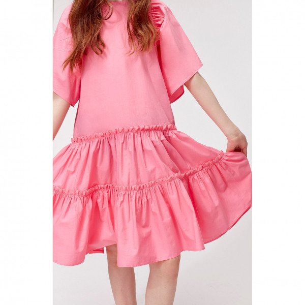 Molo Kids Cat Dress in Bubblegum