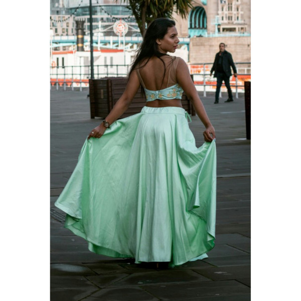 Boutique Mint Green Minimalist Lehenga