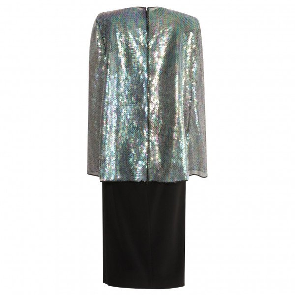 David Koma Cape-Sleeve Sequinned Crepe Dress