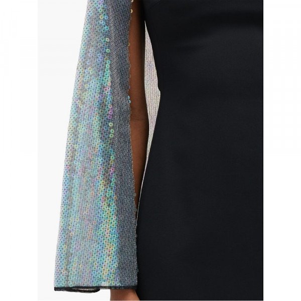 David Koma Cape-Sleeve Sequinned Crepe Dress