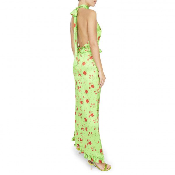 De La Vali Mississippi Rose Satin Maxi Dress