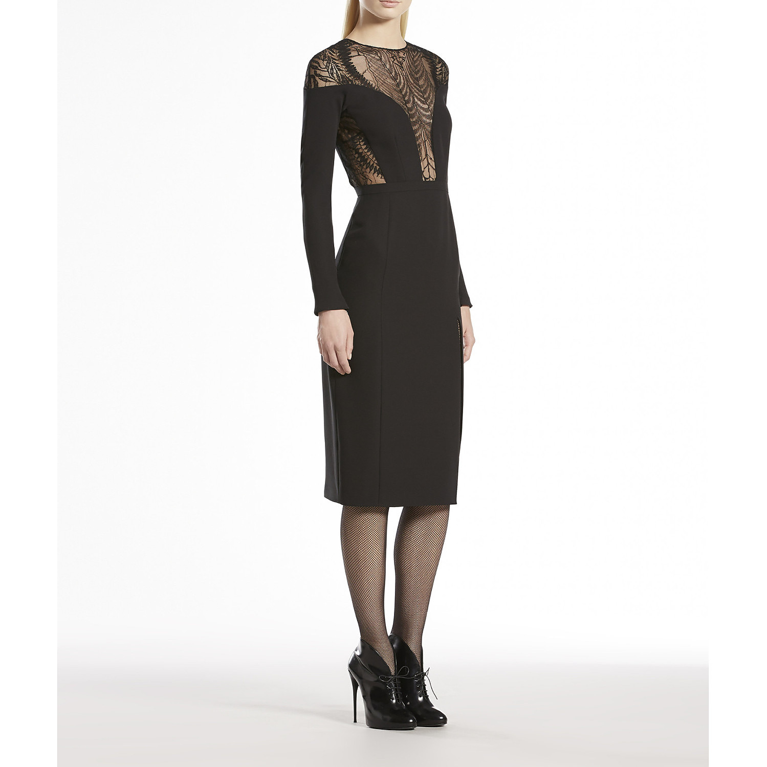 Gucci Lace Fern Long-Sleeve Dress