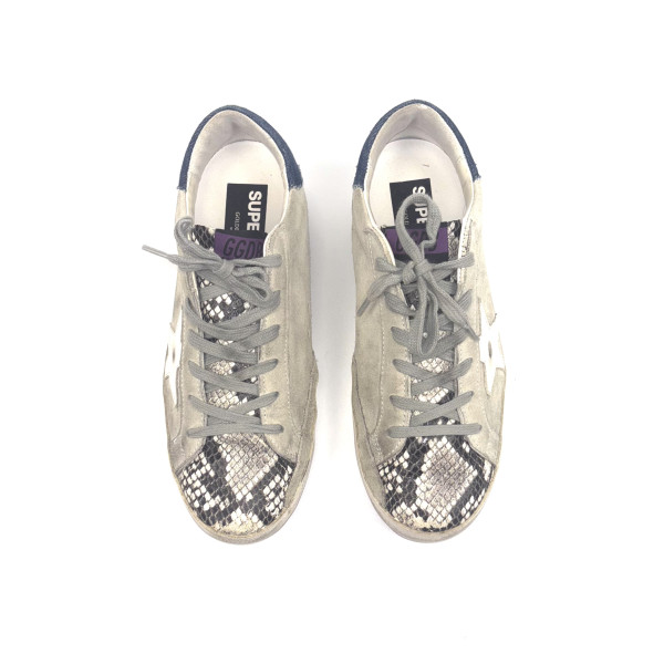 Golden Goose Super-Star Snake-Print Suede Sneakers