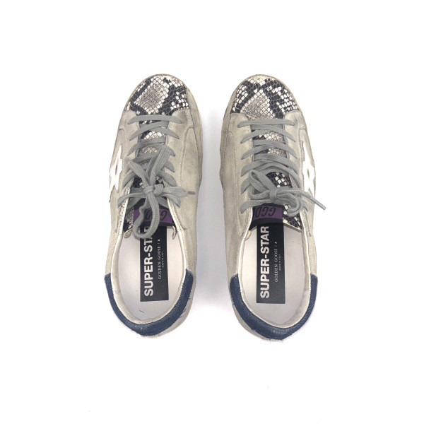 Golden Goose Super-Star Snake-Print Suede Sneakers