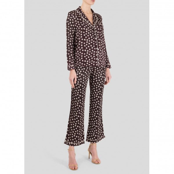 LOVE Stories Star Print Satin-Twill Pyjama Set