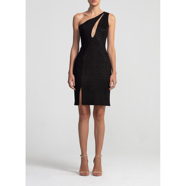 Barrus London One Shoulder Suedette Dress