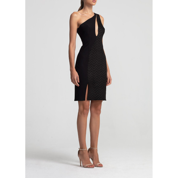 Barrus London One Shoulder Suedette Dress