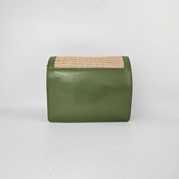 Marni Mini Raffia Trunk Crossbody Bag in Green