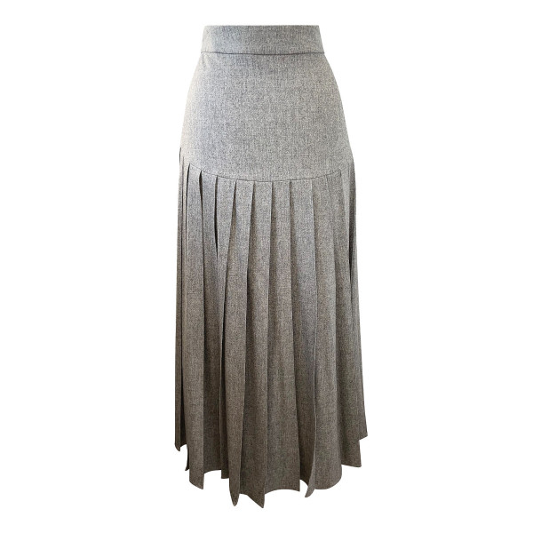 Teija Panelled Pleated Midi Skirt