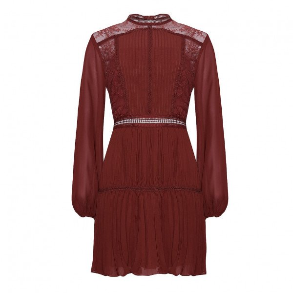 True Decadence Lace Pleated Mini Dress