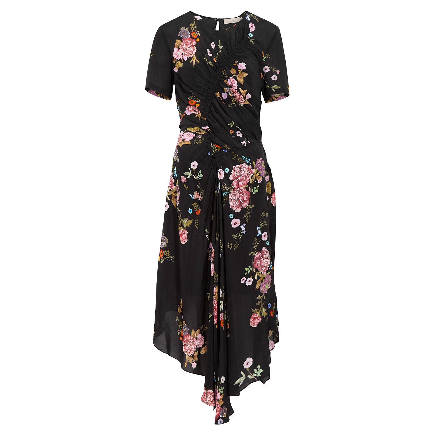 Rent Buy Preen Line Ruched Floral-Print Midi Dress | MY WARDROBE HQ