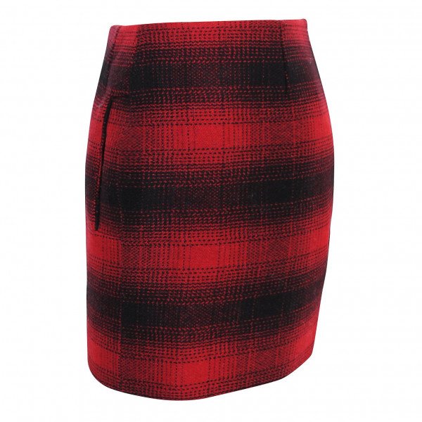 Maje Tartan Wool Mini Skirt