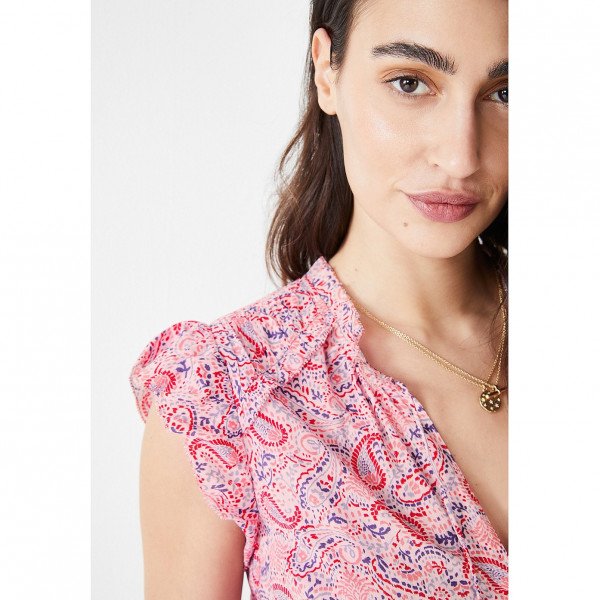Hush Hailey Ruffle Midi Dress In Soft Paisley Multi