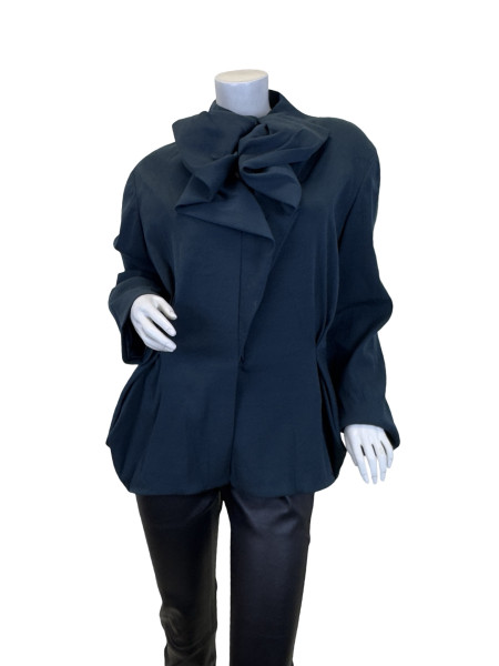 Lanvin Green Ruched Neck Jacket