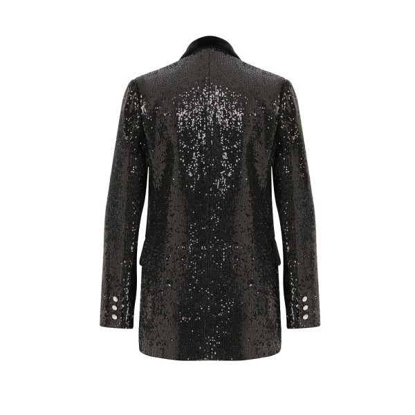 Melis Kaptanoglu Black Sequin Jacket