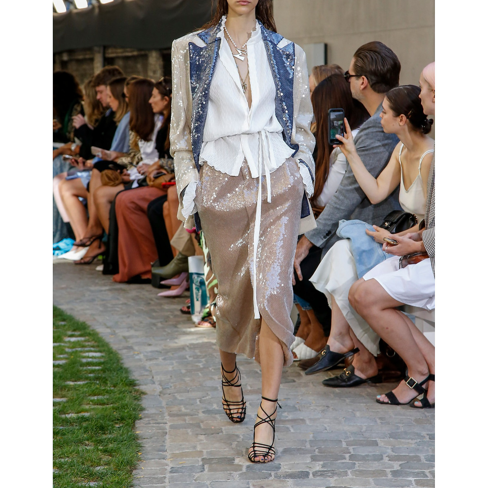 Roland Mouret Nobel Sequin Tulle Midi Skirt