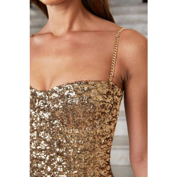 Nadine Merabi Nina Gold Dress