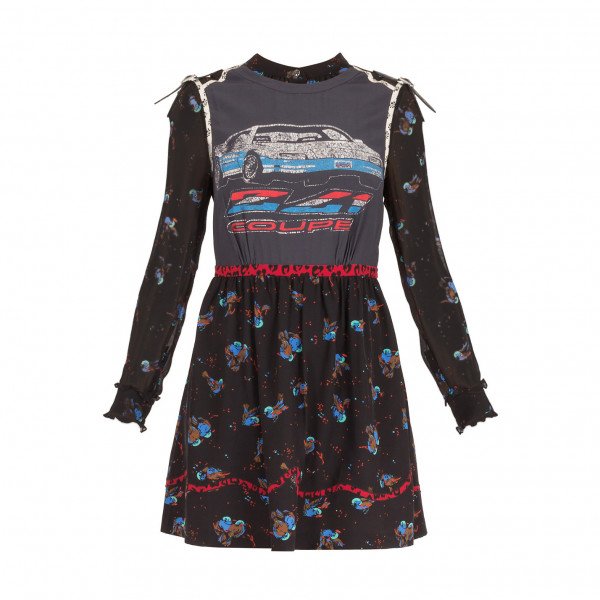 Coach Car Print Layered Dress