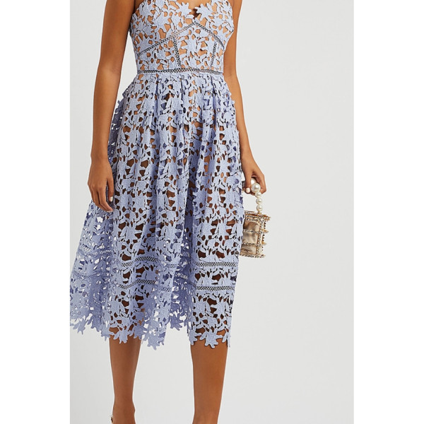 Self-Portrait Azaelea Cornflower Blue Lace Dress