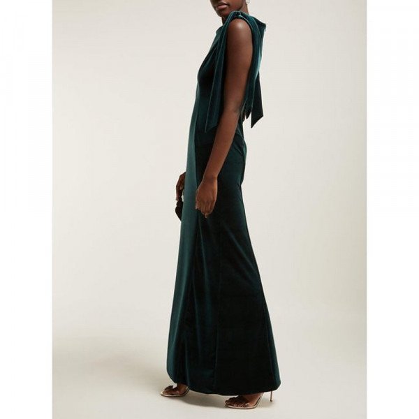 Emilio De La Morena Princess Cut Velvet Gown