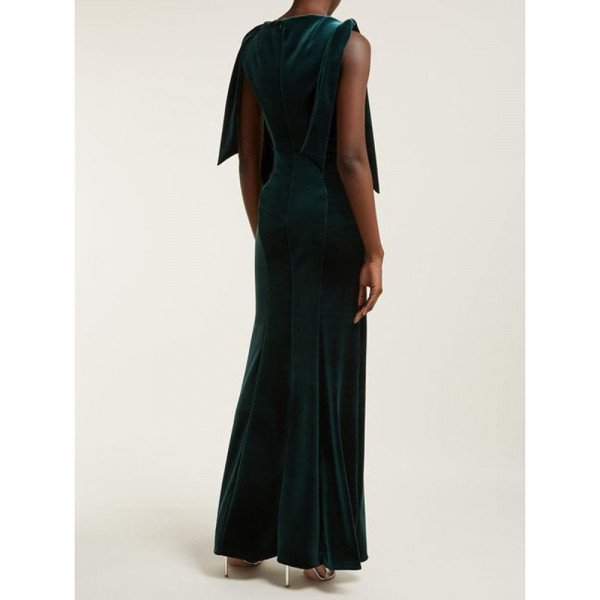 Emilio De La Morena Princess Cut Velvet Gown