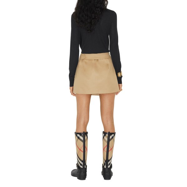 Burberry Cotton Gabardine Mini Trench Skirt