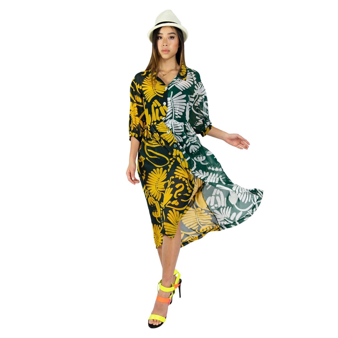 Syra J Contrast Panel Dress