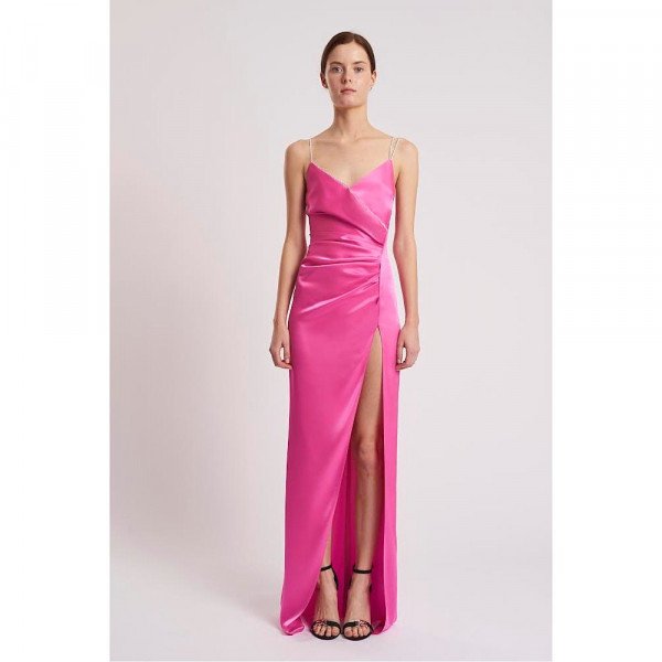 David Koma Satin Maxi Slip Dress