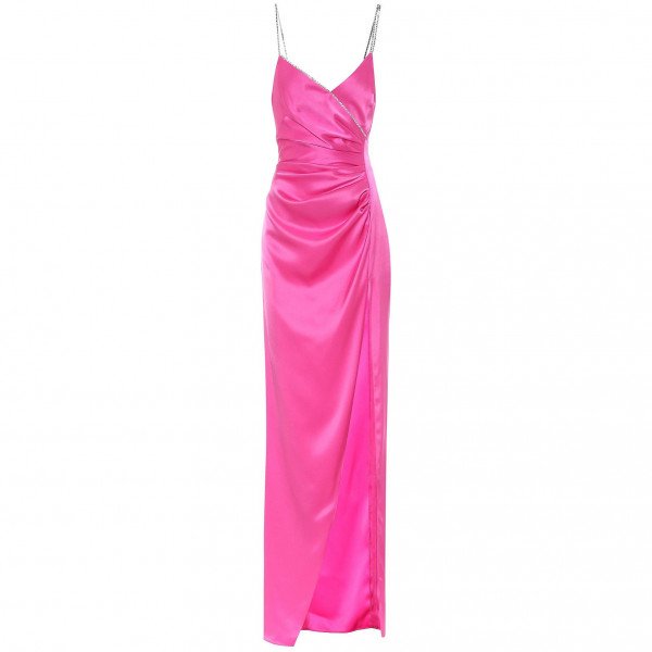 VIP【関税送料無料】希少 DAVID KOMA NEON PINK SATIN DRESS Rent Buy David Koma Satin Maxi Slip Dress | MY WARDROBE HQ