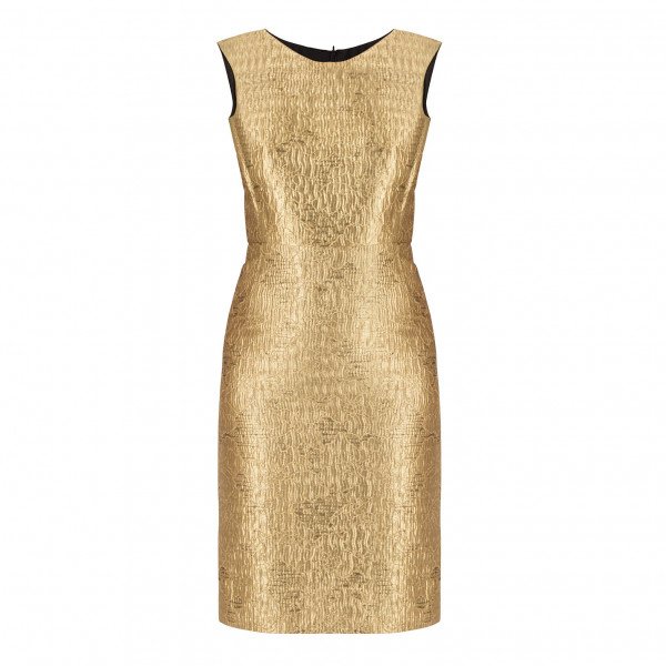 Oscar De La Renta Metallic Sleeveless Dress