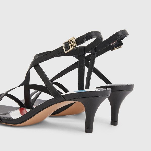 Tommy Hilfiger Strappy Kitten Heel Leather Sandals