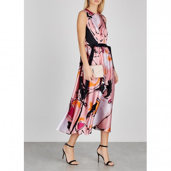 Roksanda Tibi Printed Silk-Satin Midi Dress