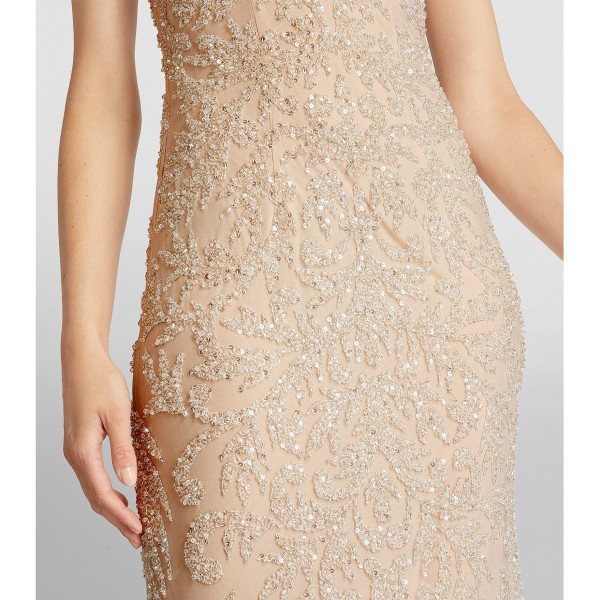 Jovani Sleeveless Plunge-Neck Gown