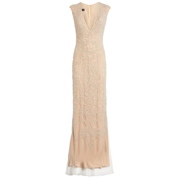 Jovani Sleeveless Plunge-Neck Gown