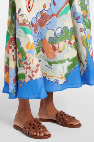 Alemais Alémais x Nadia Hernandez printed linen maxi dress