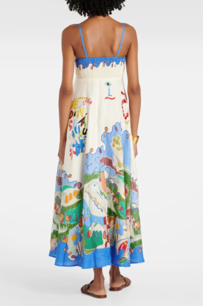 Alemais Alémais x Nadia Hernandez printed linen maxi dress