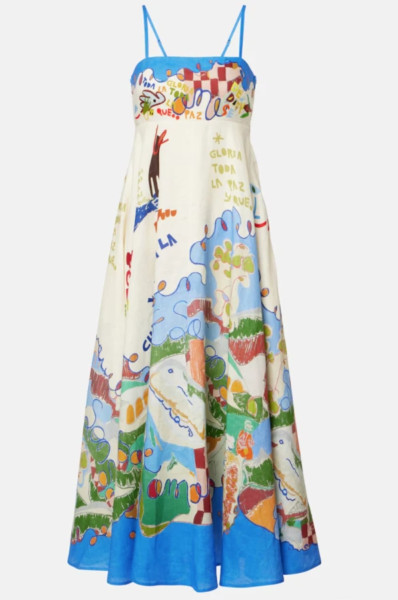 Alemais Alémais x Nadia Hernandez printed linen maxi dress