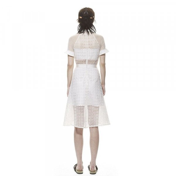 Self-Portrait Pattern Play Lace Dress