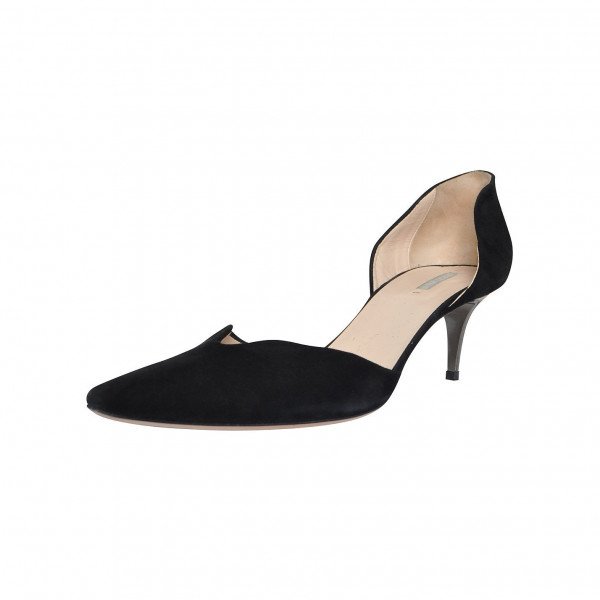 Armani Suede Kitten-Heel Pumps