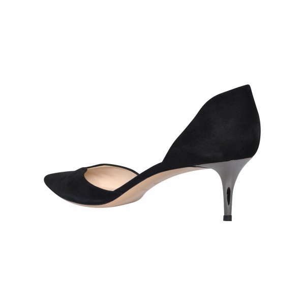 Armani Suede Kitten-Heel Pumps