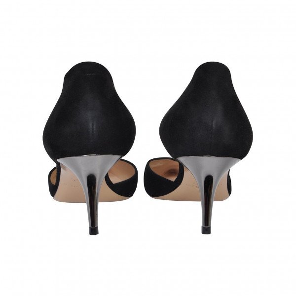 Armani Suede Kitten-Heel Pumps