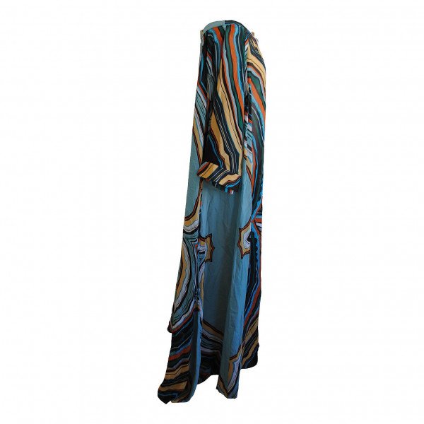 Dhela V-Neck Silk Kaftan Gown